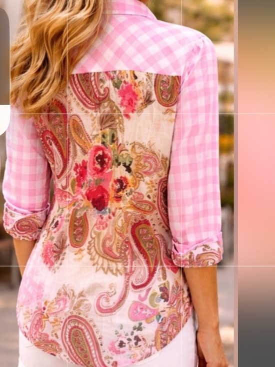 shana Tops - Shana,Fantastic Pink-Gingham Button-Up Shirt,Iconic SHANA,Excellent Condition